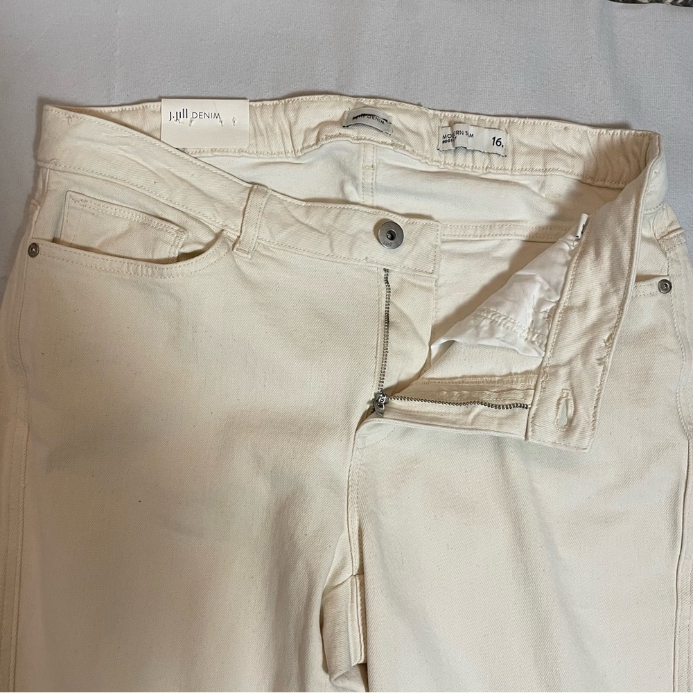 NWT New J.Jill Bootcut Mid Rise Ivory Jeans Size 16 - Picture 8 of 12